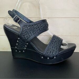 UGG Black Woven Wedges